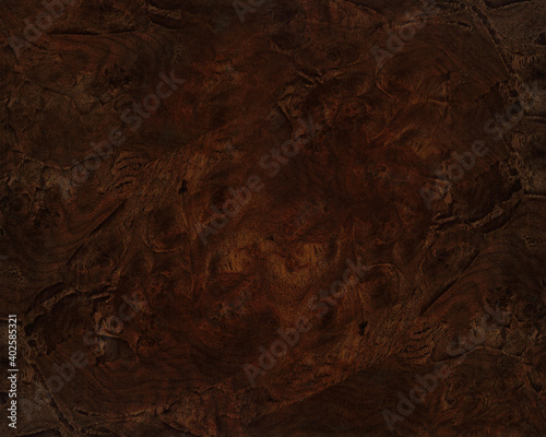 Dark brown burl wood veneer texture