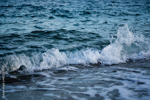 sea waves splash while braking and spray. focus on waves © Johannes