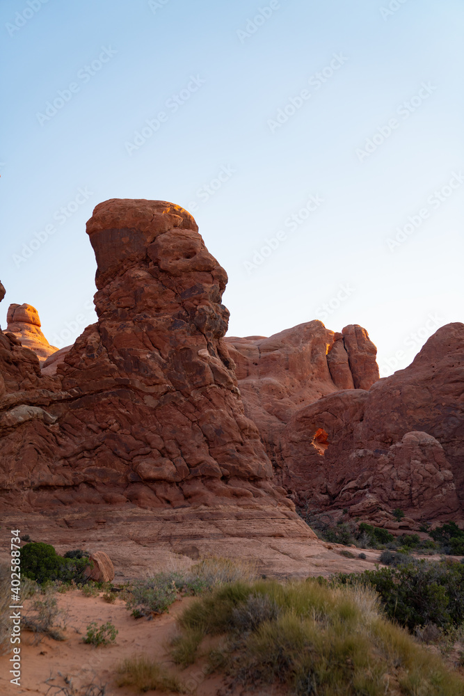 lion rock formation in the desert of utah