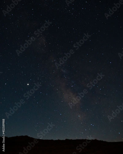 beautiful wide shot of milky way and stars at night
