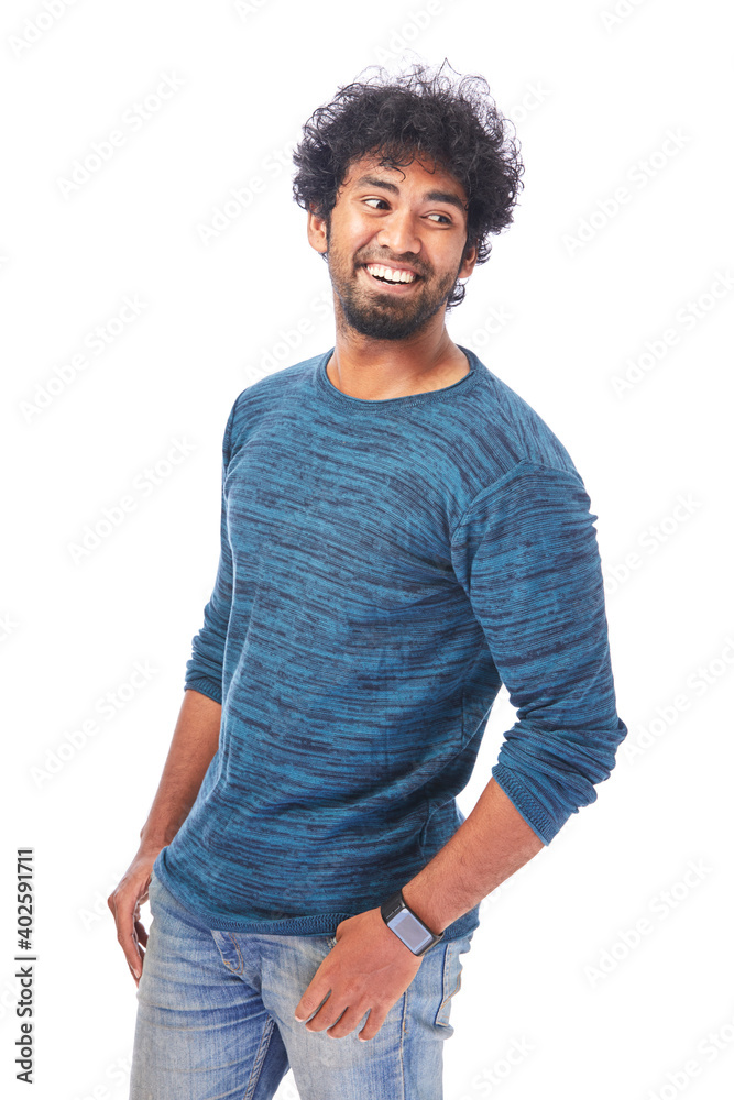 Cheerful expressive handsome young man isolated on white. Cheerful expressive handsome young man isolated on white.