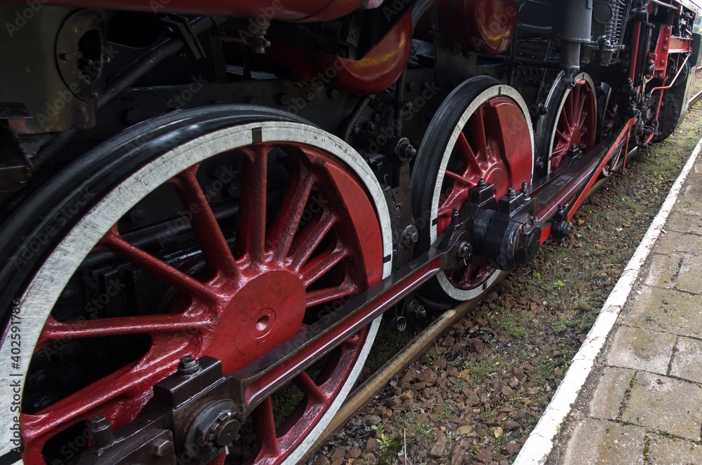 A fragment of an old steam locomotive A fragment of an old steam locomotive