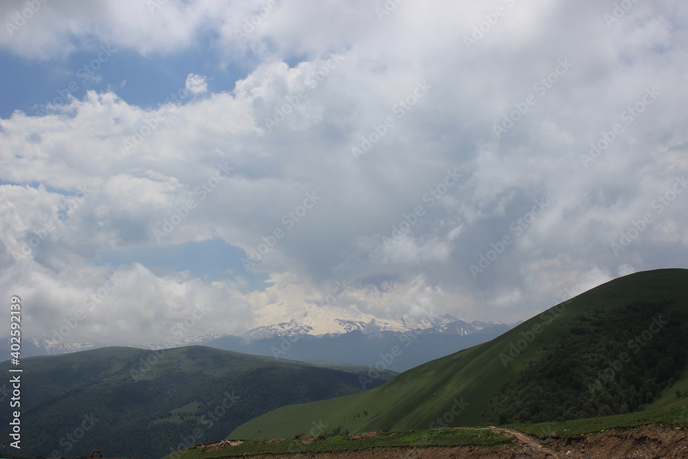 Beautiful mountain landscape. The nature of the North Caucasus. High