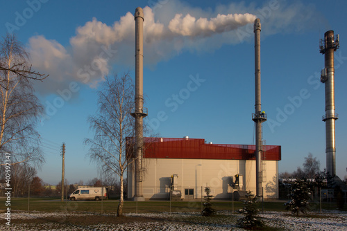 Принти на полотні emission measurements on a chimney discharging wet flue gases from a biomass boi