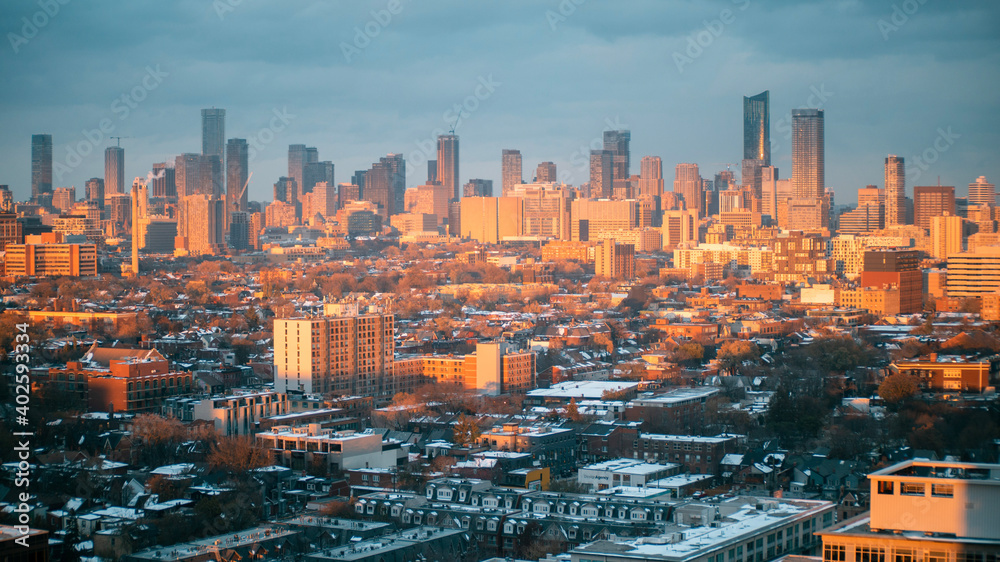 Fototapeta premium sunset over the city