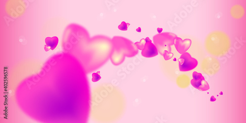  Valentines day poster with red and pink hearts background