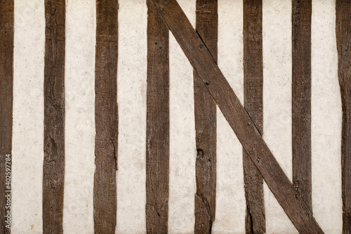 Texture of an old wooden and half-timbered house wall photo