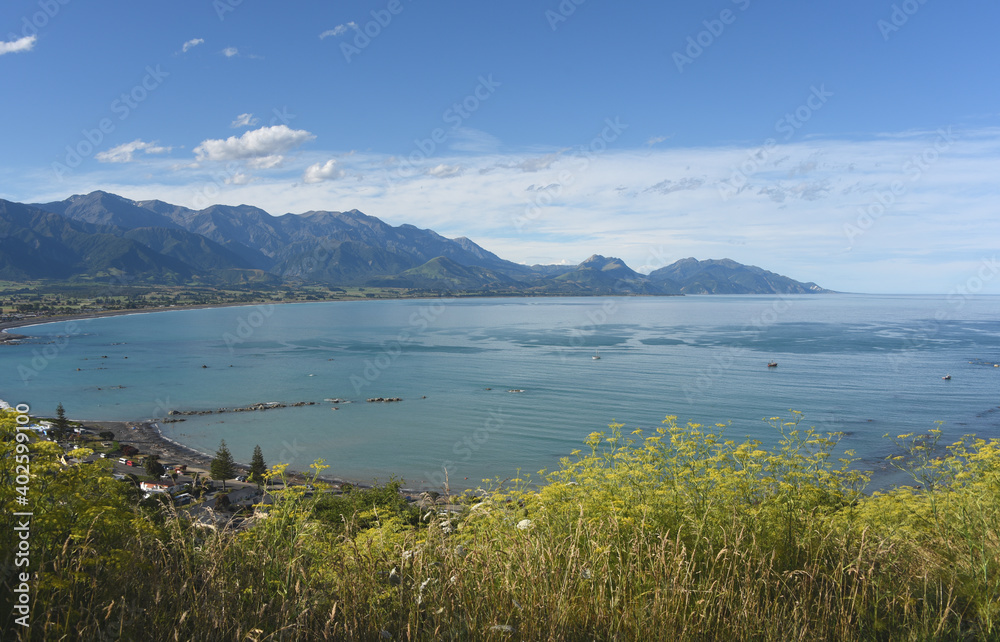 New Zealand - Full Frame Panoramic Overview of the Kaikoura Coastline