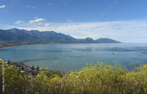 New Zealand - Full Frame Panoramic Overview of the Kaikoura Coastline