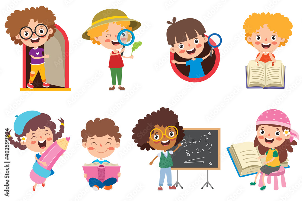 Happy Kid Studying And Learning Happy Kid Studying And Learning