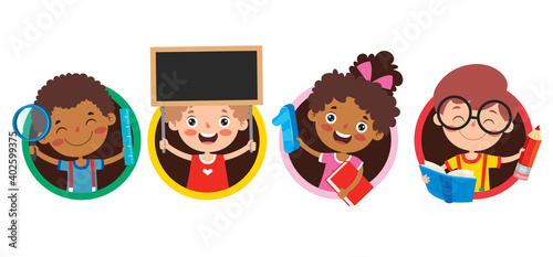 Happy Kid Studying And Learning