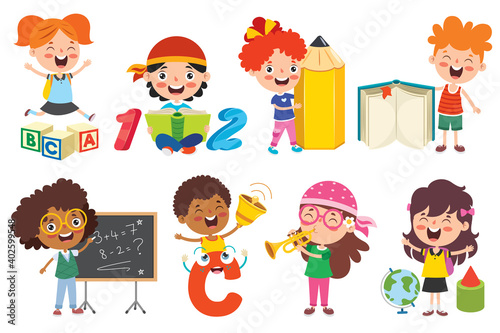 Happy Kid Studying And Learning