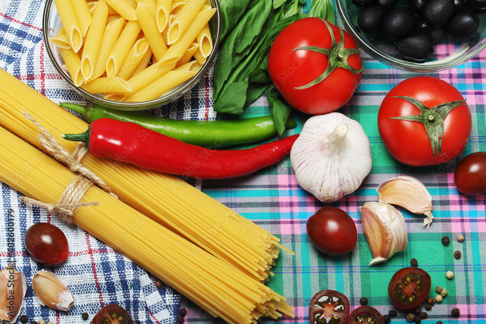 Ingredients for traditional Italian pasta Ingredients for traditional Italian pasta