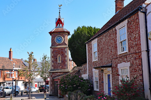 Fototapeta Naklejka Na Ścianę i Meble -  The clock tower in the small Somerset village of Nether Stowey