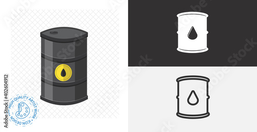 Oil drum container. barrel isolated vector icon. pollution, ecology design element
