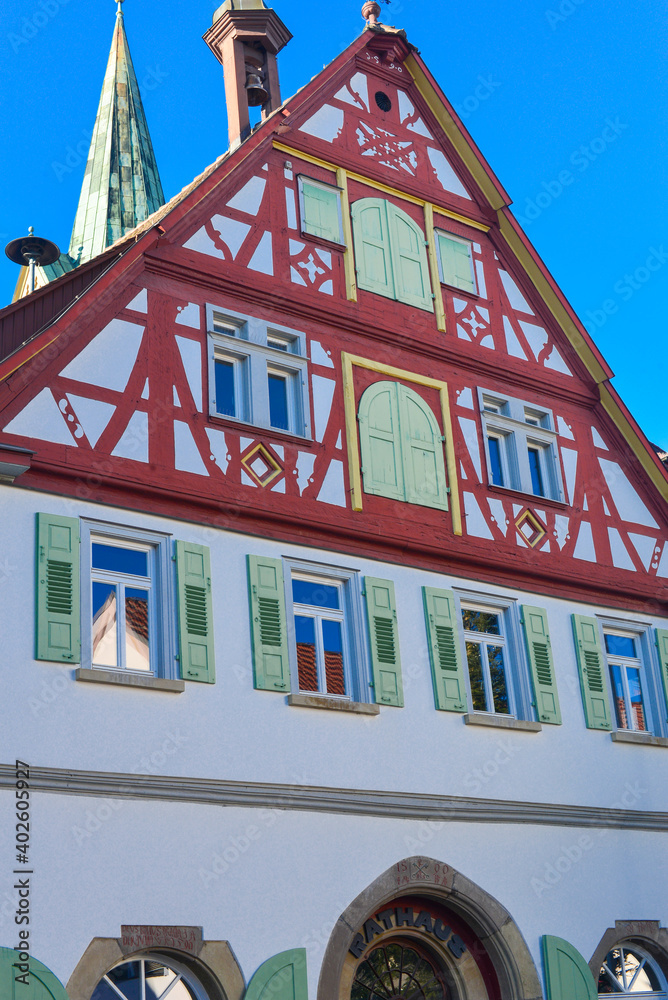 Obraz premium Rathaus Renningen im Landkreis Böblingen / Baden-Württemberg