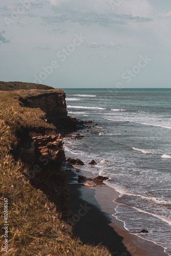waves crashing on rocks