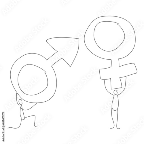 male meeting female, Sexual foreplay illustration