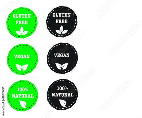 Gluten Free Vegan 100% Natural Labels
