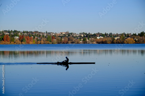 Fototapeta Naklejka Na Ścianę i Meble -  Green Lake in Seattle 
Lake View  
Nice Fall Scene