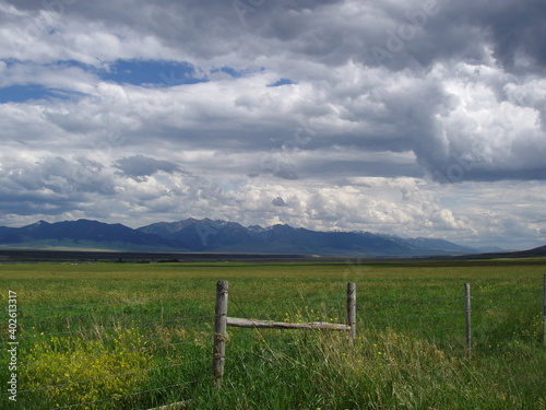 Montana field and clouds