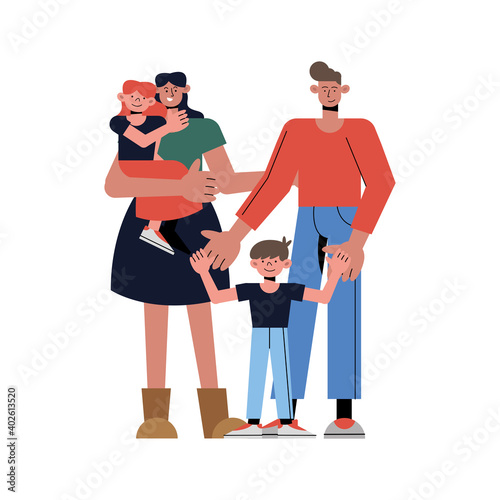 Mother father daughter and son vector design