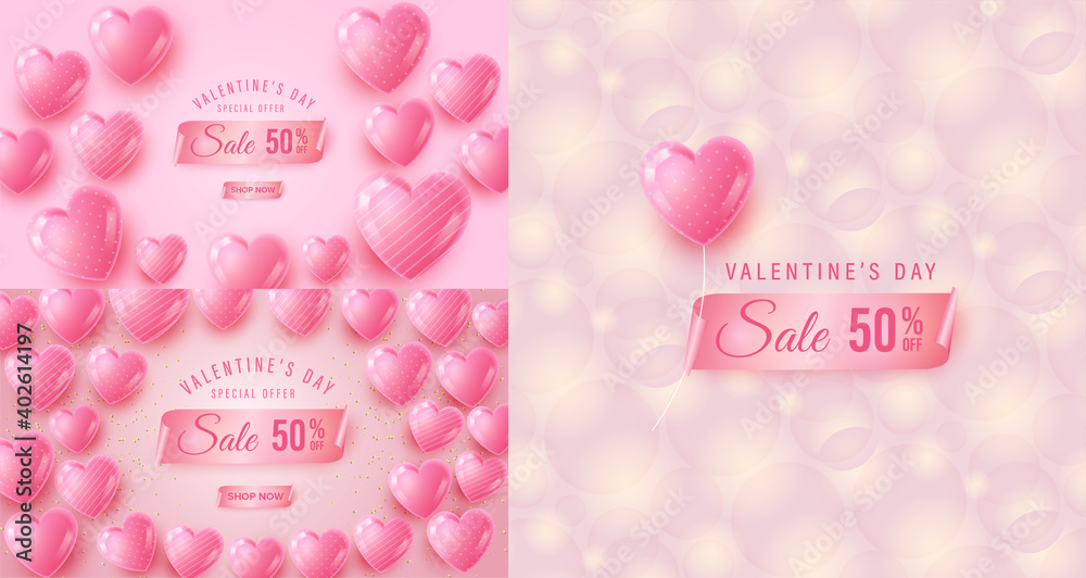 Valentine's day sale with heart background Valentine's day sale with heart background
