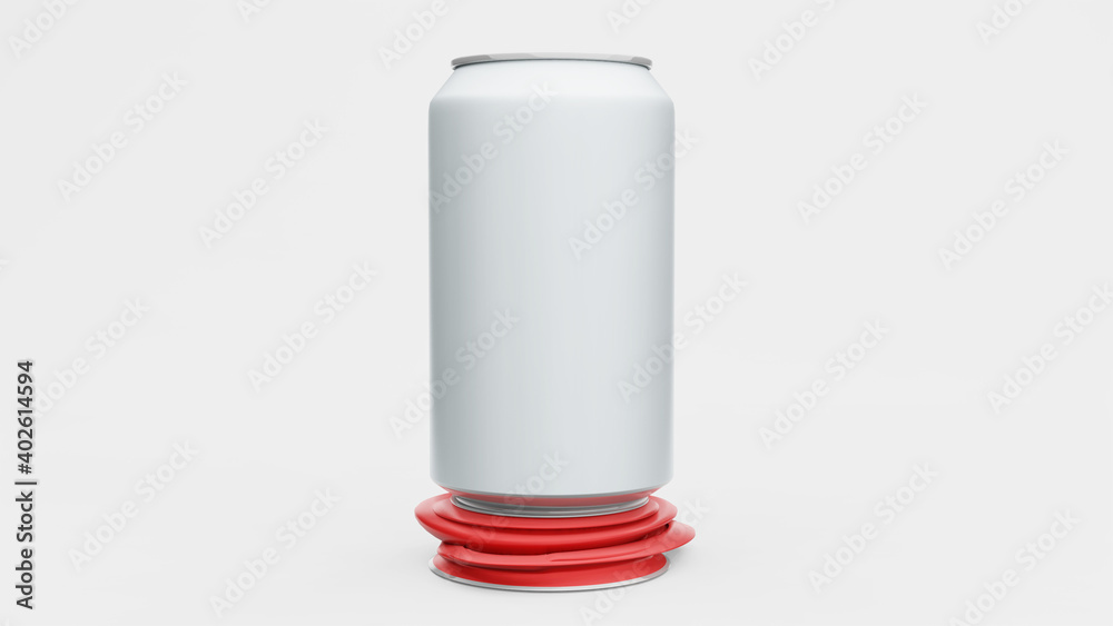 Aluminium can or soda pack mock up isolated on white background. , 3D rendering Aluminium can or soda pack mock up isolated on white background. , 3D rendering