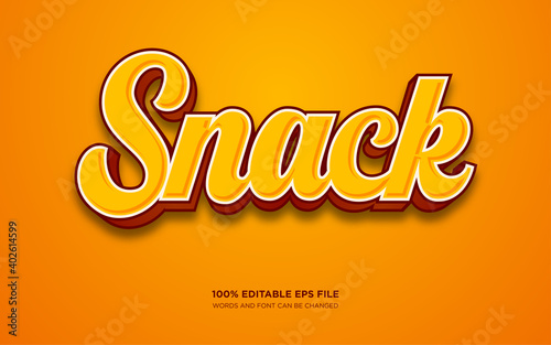 Obraz na plátně Snack editable text style effect