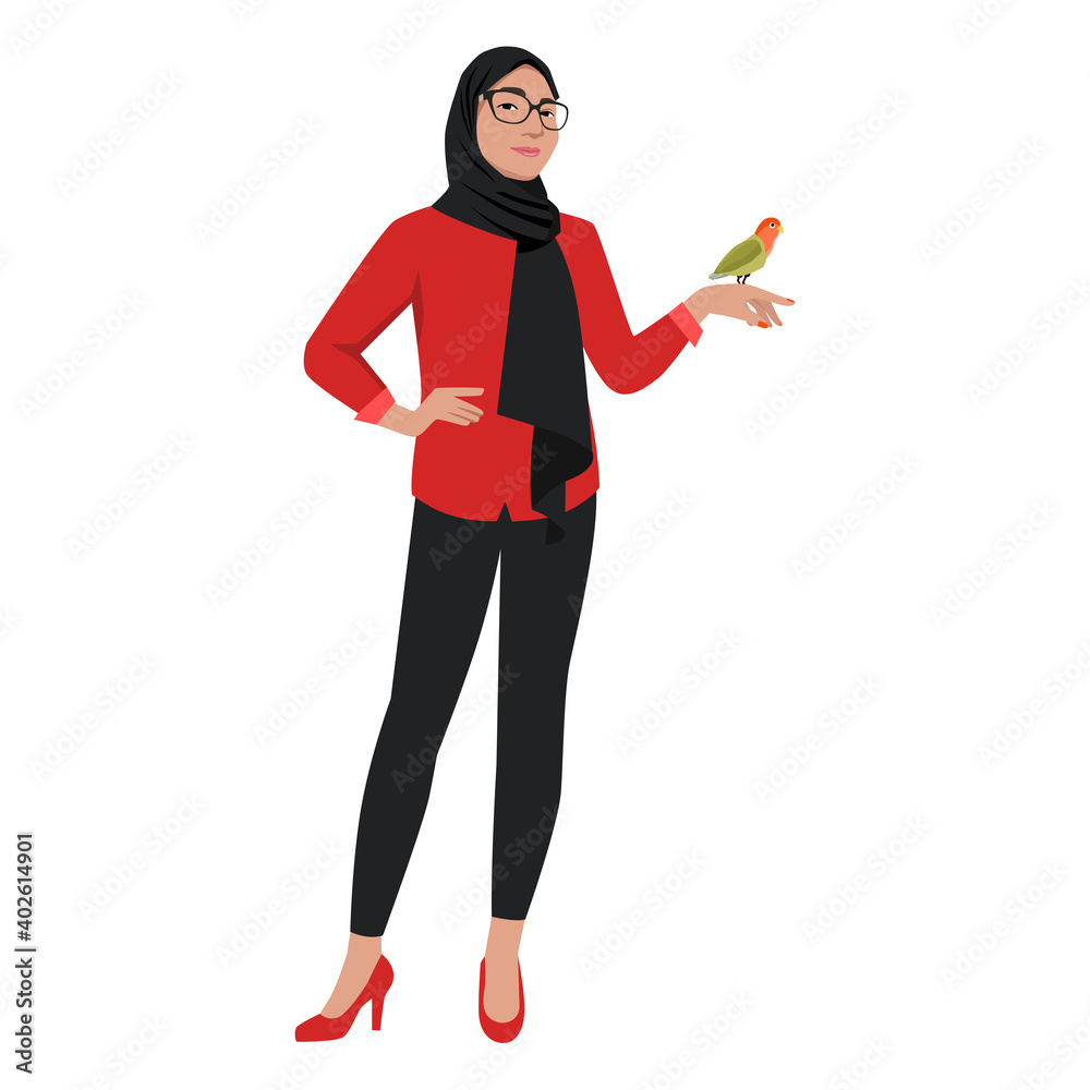 cute muslim woman wearing hijab and scarf flat vector illustration character isolated on white background cute muslim woman wearing hijab and scarf flat vector illustration character isolated on white background