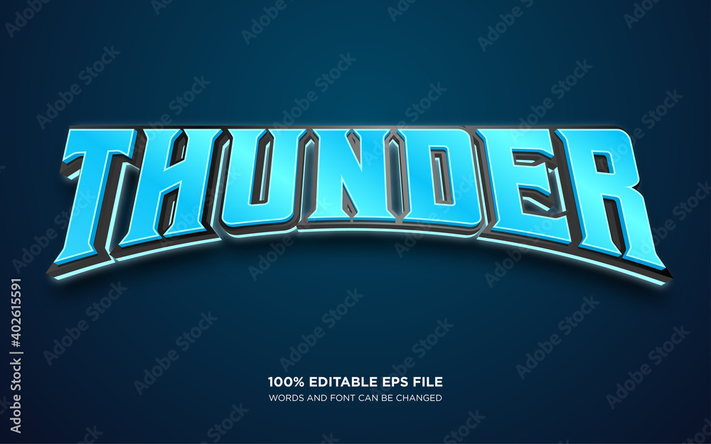 Thunder editable text style effect 