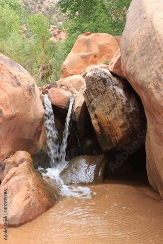 Waterfall in parched Utah desert