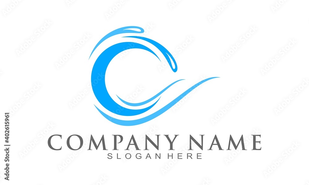 Water illustration vector logo Water illustration vector logo
