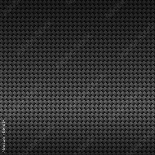 Modern dark black carbon fiber grid background.