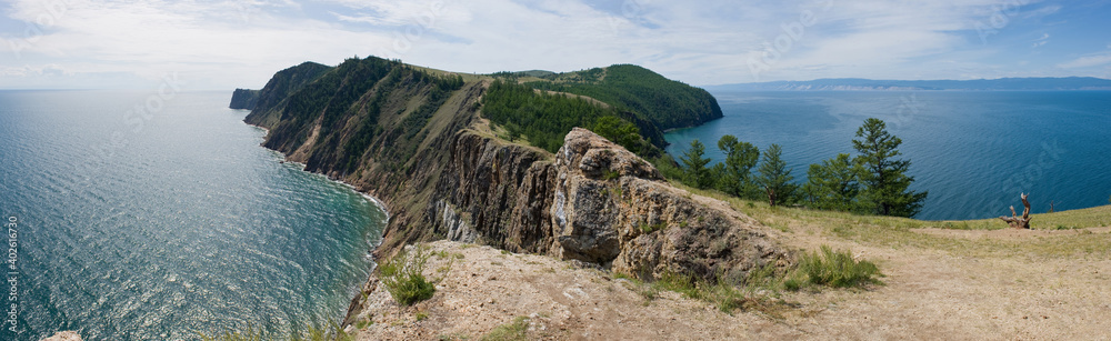 View of Olkhon Island from Cape Khoboy, Baikal. View of Olkhon Island from Cape Khoboy, Baikal.