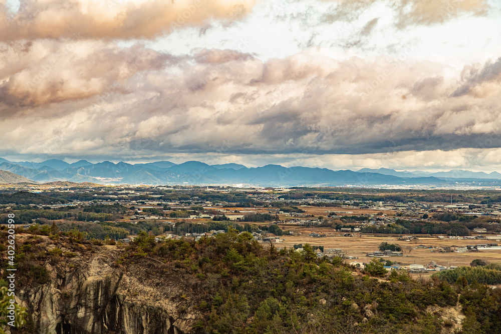 兵庫県・加西市古法華自然公園笠松山から東方向の景色