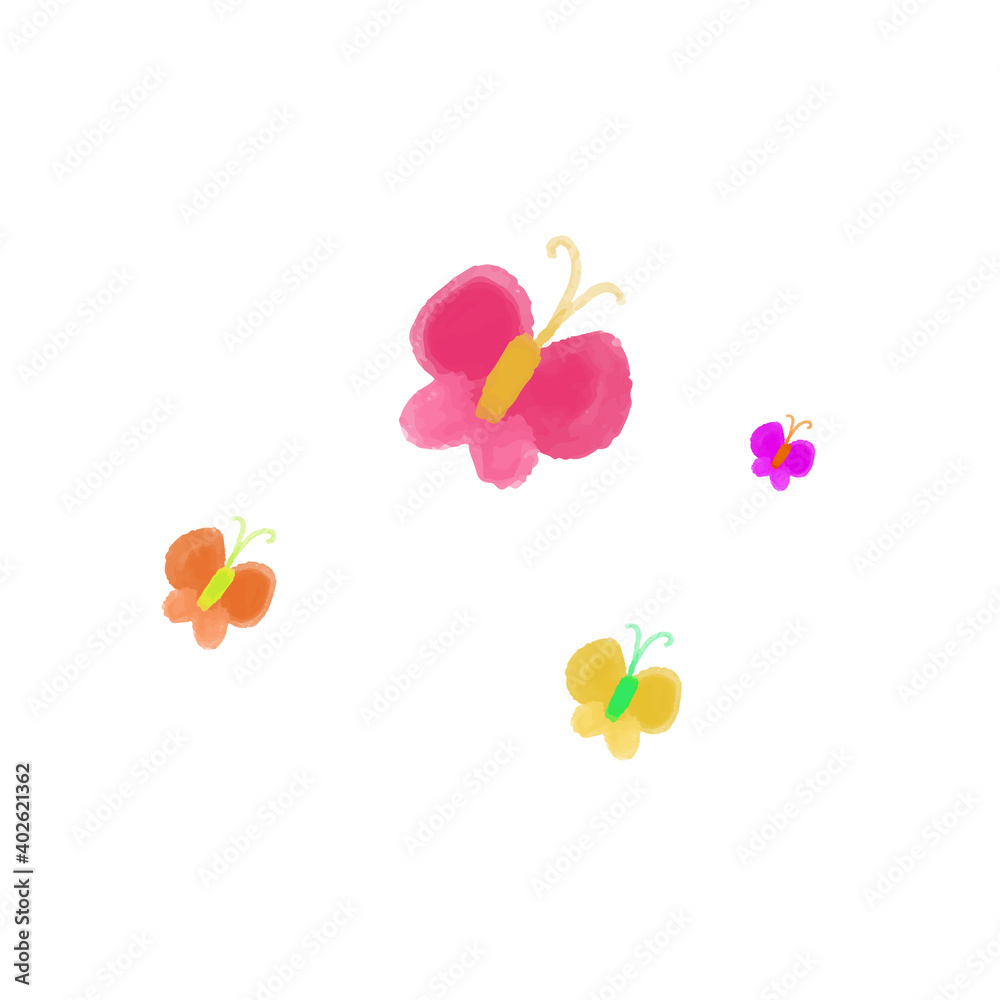 isolated cartoon flying butterfly vector illustration. cute butterfly clip art for greeting card, anniversary, web banners, social and print media