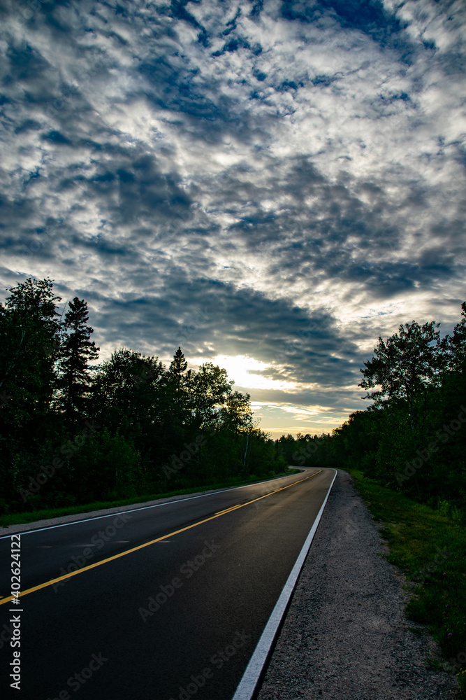 road in the sunset