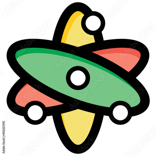 Flat vector icon, atomic symbol, representing chemical element