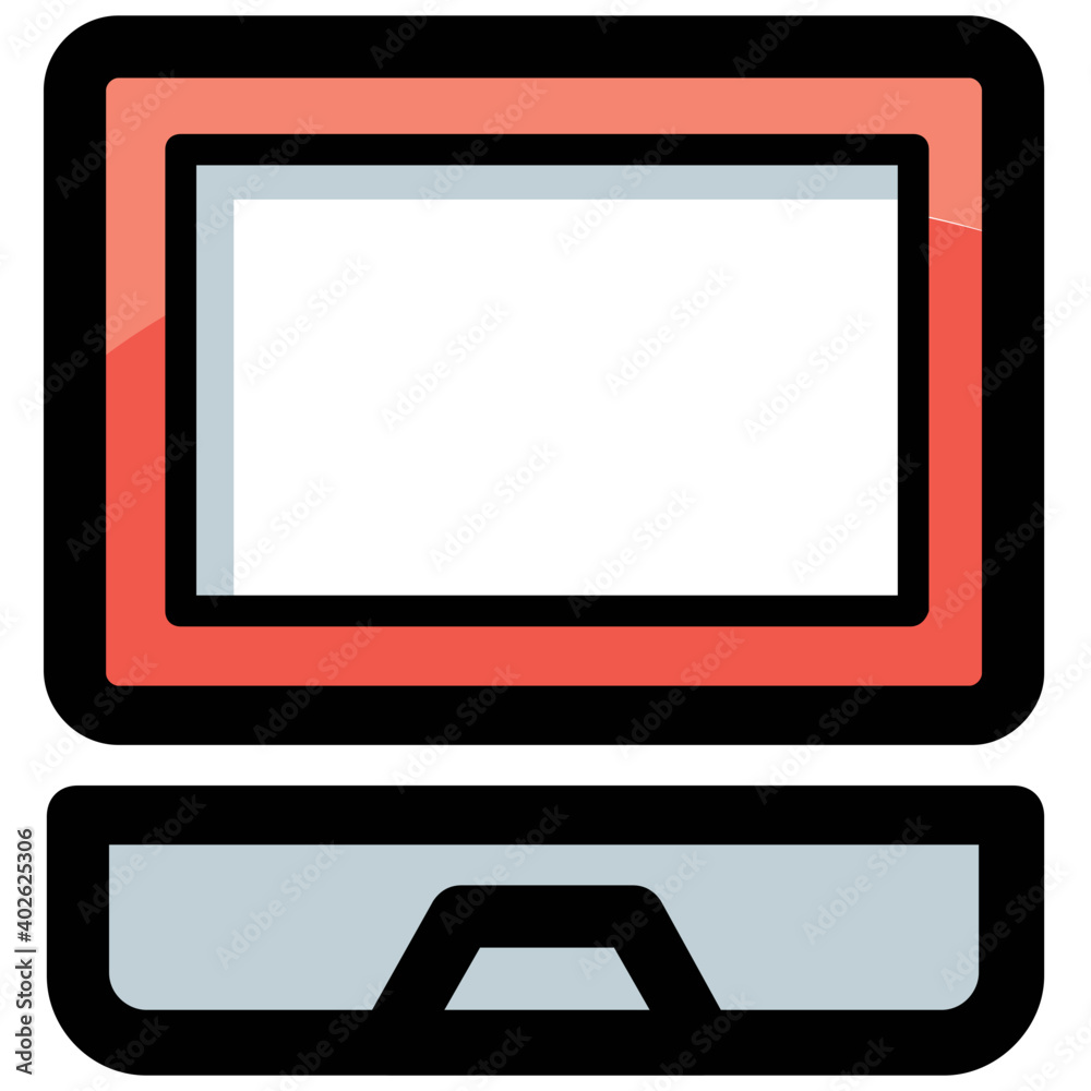 Desktop computer flat vector Icon, could be the representation of technology in general and computer in particular Desktop computer flat vector Icon, could be the representation of technology in general and computer in particular