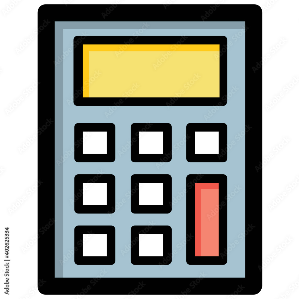 Calculator flat vector icon, designed for calculation Calculator flat vector icon, designed for calculation