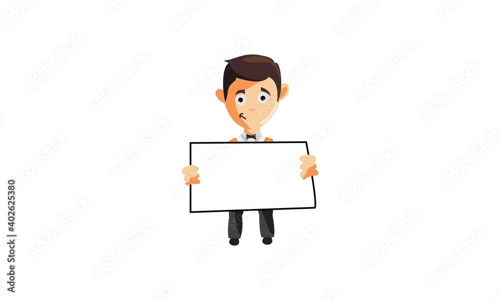 character job cloth chef waiter CLOTHES hold whiteboard blank character job cloth chef waiter CLOTHES hold whiteboard blank