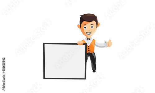 character job cloth chef waiter CLOTHES blank whiteboard