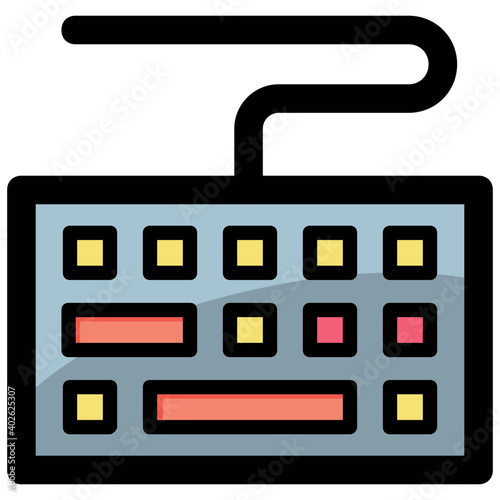 Keyboard flat vector icon, dealing the technical concept
