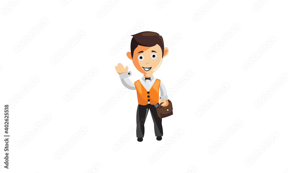 character job cloth chef waiter CLOTHES Hold suitcase