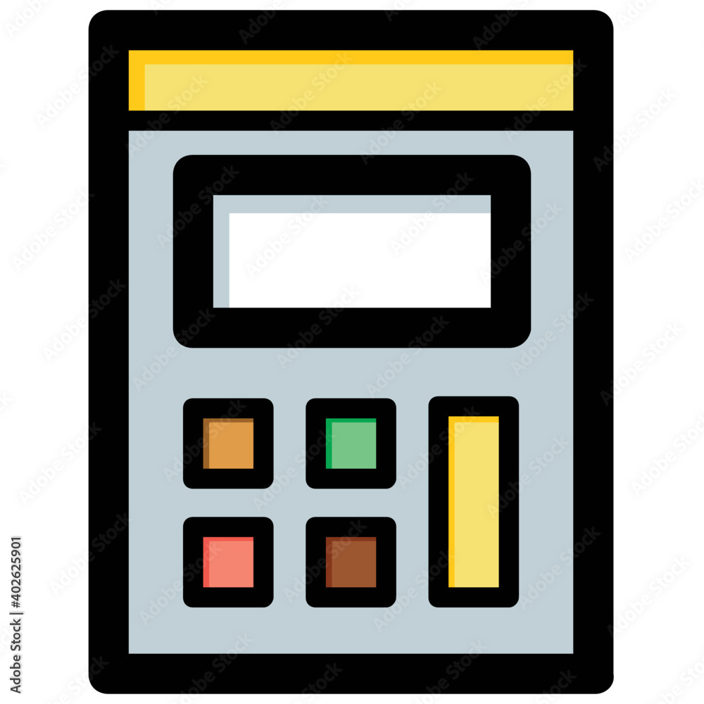 Vector icon of a calculating machine created as an illustration of a calculator Vector icon of a calculating machine created as an illustration of a calculator