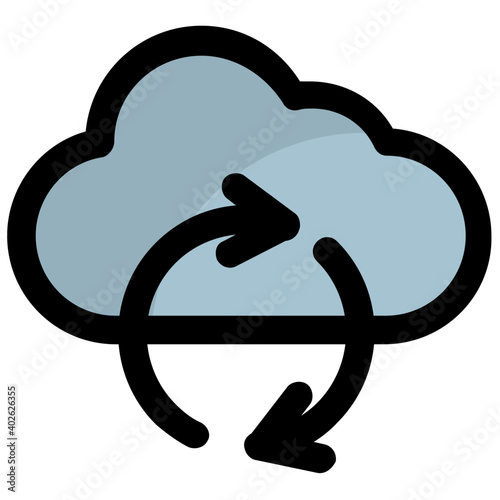 Vector illustration of cloud data synchronization