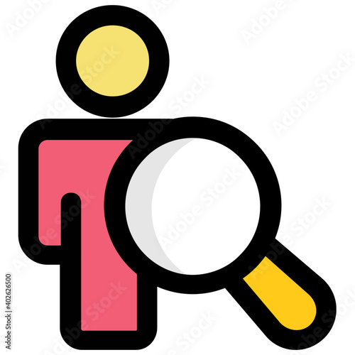 Flat vector illustration of finding right person, recruitment