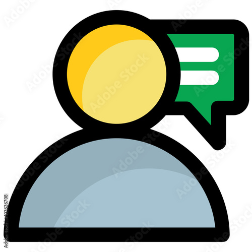 Vector illustration of a person conveying message