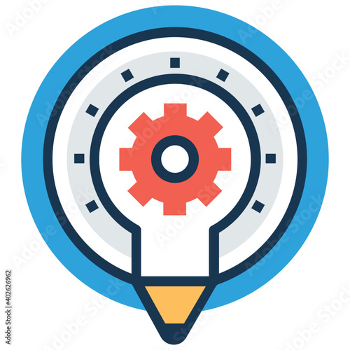 Pencil gear wheel vector, concept of copywriting and blogging 